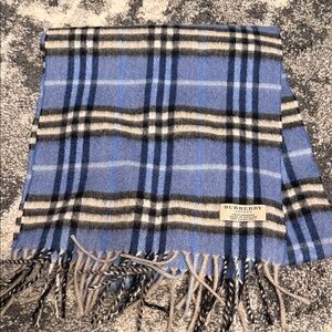 Burberry Classic Blue and Black Checkered Scarf